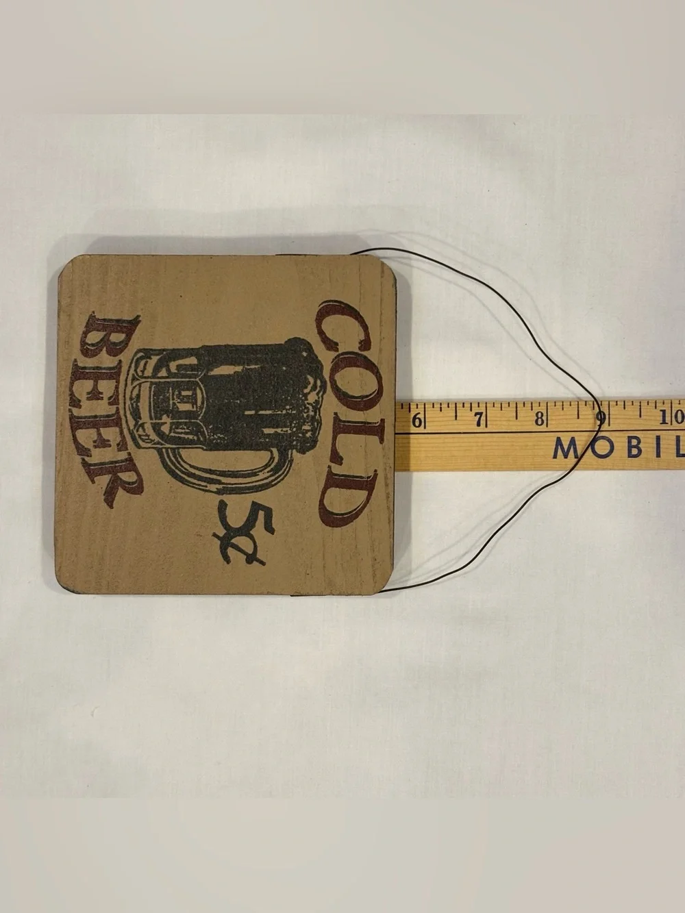 Cold Beer 5 Cents Wooden Sign Rustic Man Cave Decor Bar Plaque Hanging Wall Art